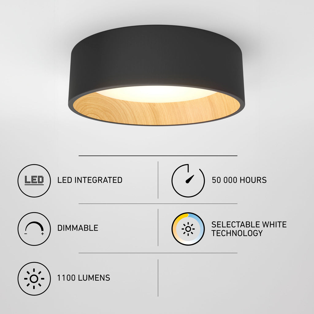 LED Flush Mount Ceiling Light, 13 Inches, 1100 Lumens and 3 Color Temperature Settings for Bedrooms, Hallways and Kitchens image 17