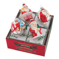 Santa Figure Ornament Set, 4 Count with a Listed 3.25-Inch Size for Christmas Ornament Displays and Seasonal Holiday Decorating image 1