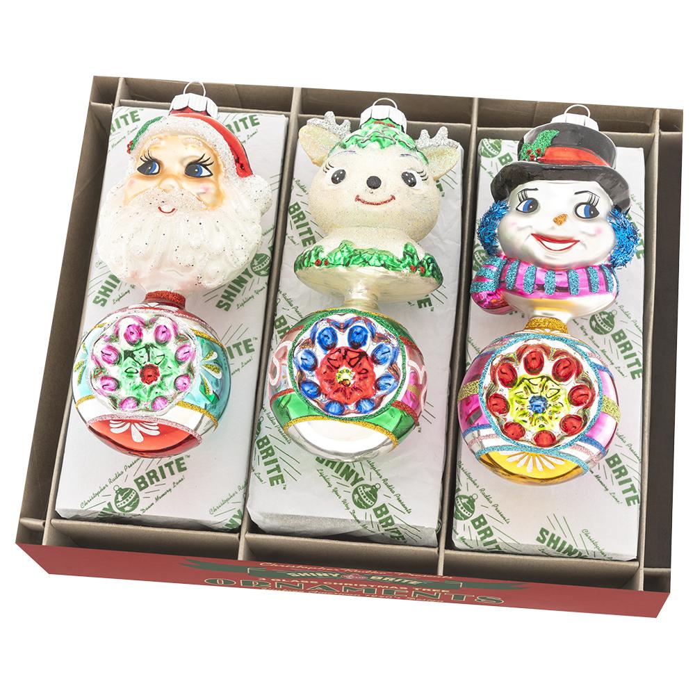 Decorative Ornament, Christmas Confetti 3 Count 5.5" Figure Rounds for Holiday Ornament Displays and Seasonal Home Decorating image 1