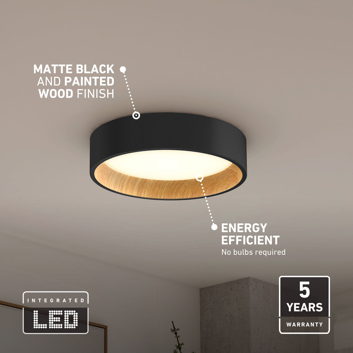 LED Flush Mount Ceiling Light, 13 Inches, 1100 Lumens and 3 Color Temperature Settings for Bedrooms, Hallways and Kitchens image 16