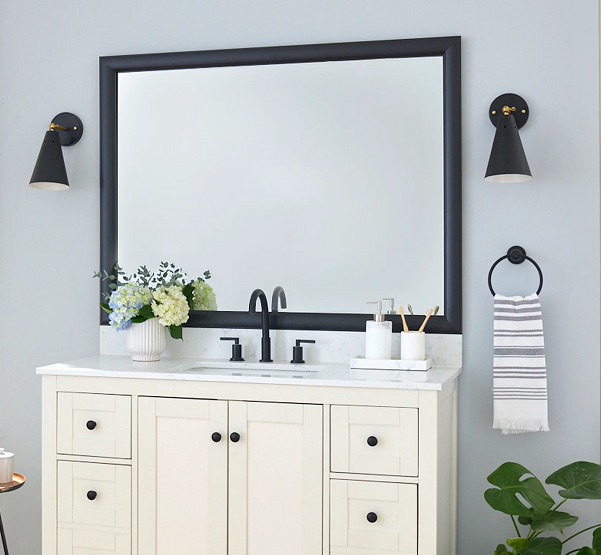 Mirror Frame Kit, Pemaquid Black Slim, MDF Construction for Existing Wall-Mounted Mirrors and Bathroom Refreshes, 12 Size Options image 4
