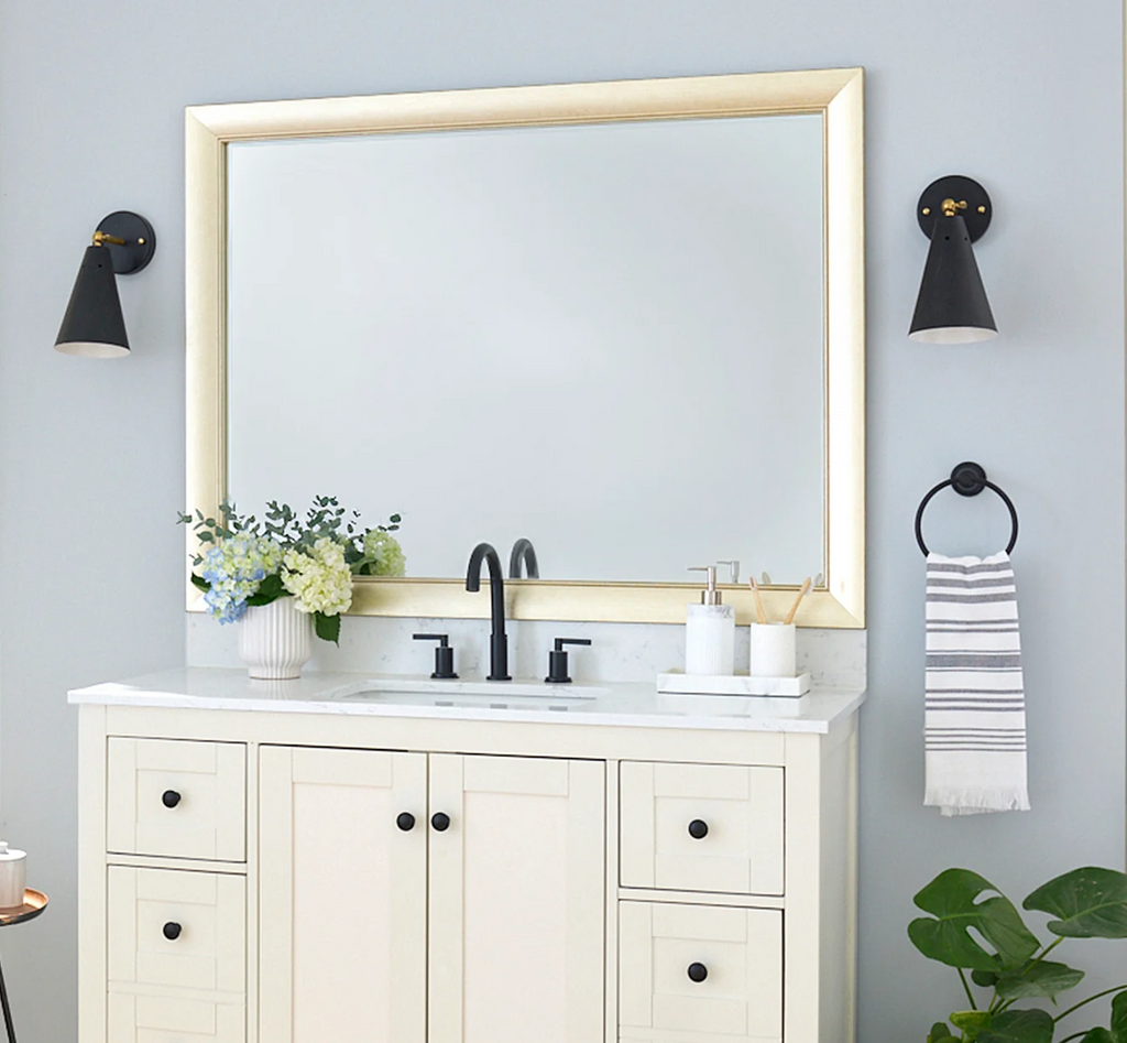 Mirror Frame Kit, Solana Modern Gold, MDF Construction for Existing Wall-Mounted Mirrors and Bathroom Refreshes, 12 Size Options image 3