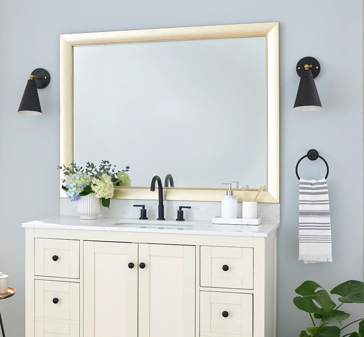 Mirror Frame Kit, Solana Modern Gold, MDF Construction for Existing Wall-Mounted Mirrors and Bathroom Refreshes, 12 Size Options image 3