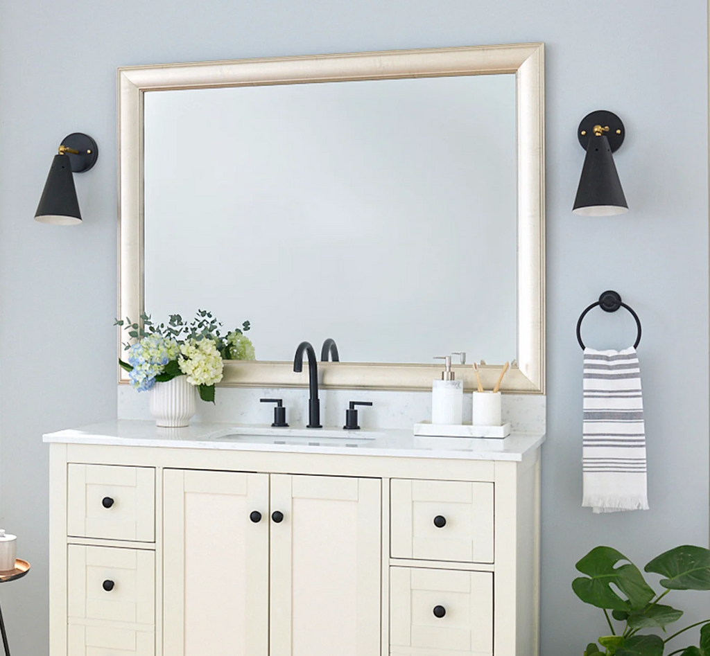 Mirror Frame Kit, Pemaquid Old World Silver, MDF Construction for Existing Wall-Mounted Mirrors and Bathroom Refreshes, 12 Size Options image 3