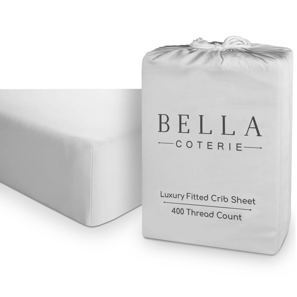 Crib Fitted Sheet, Viscose from Bamboo, 52 x 28 x 8 Inches with Elastic for Standard Crib and Toddler Mattresses image 1