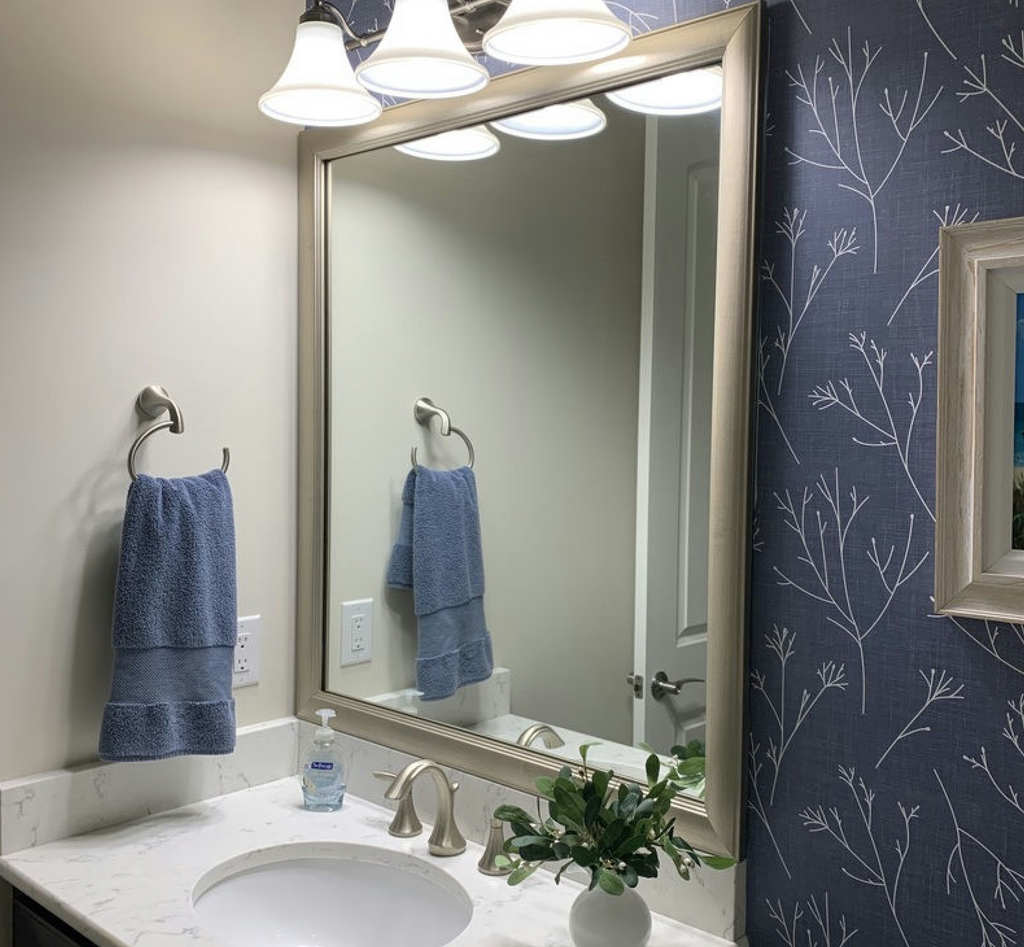Mirror Frame Kit, Pemaquid Old World Silver, MDF Construction for Existing Wall-Mounted Mirrors and Bathroom Refreshes, 12 Size Options image 9