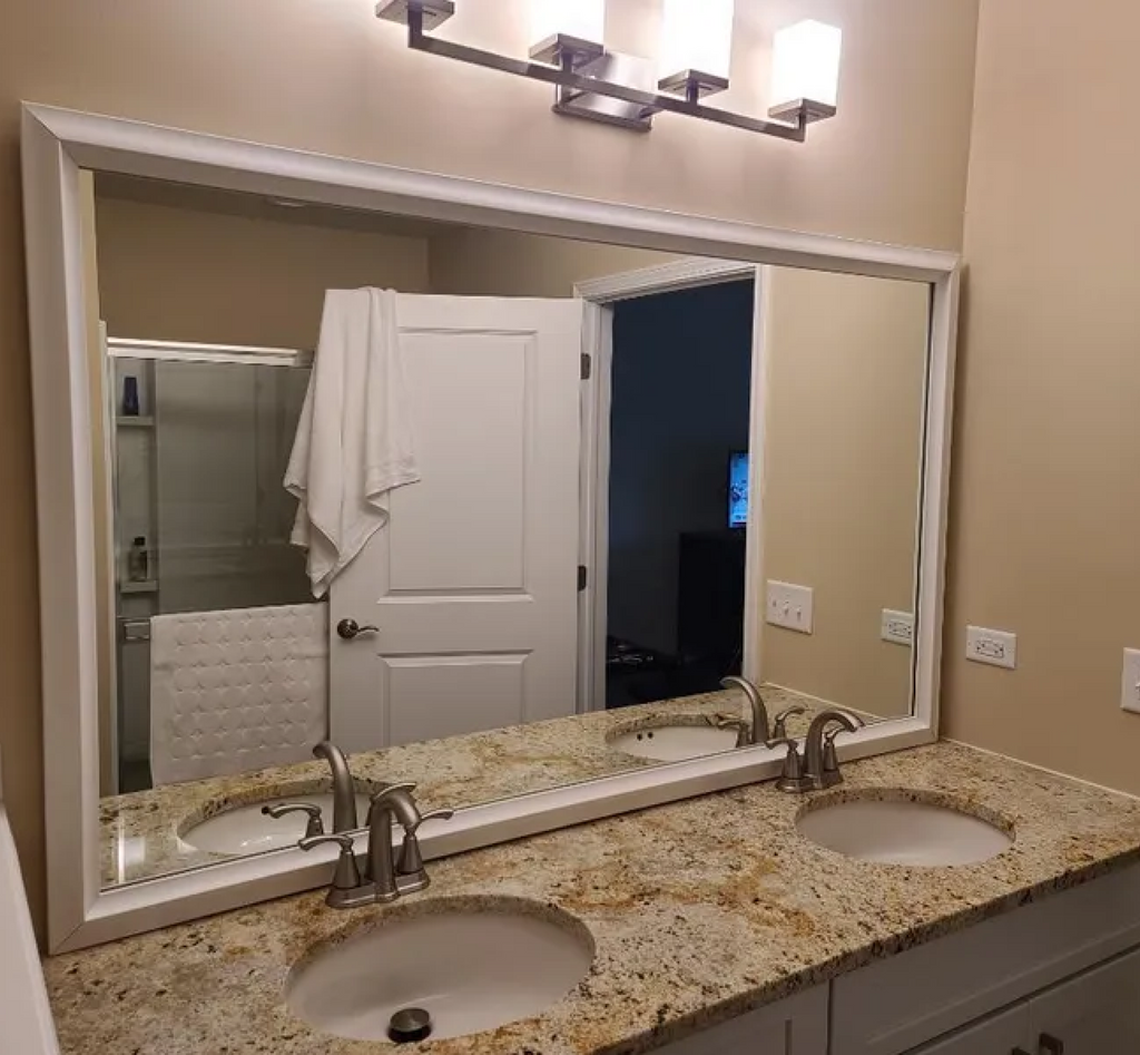 Mirror Frame Kit, Chelsea Classic White, MDF Construction for Bathroom Vanity Mirrors and Home Mirror Framing, 12 Size Options image 8