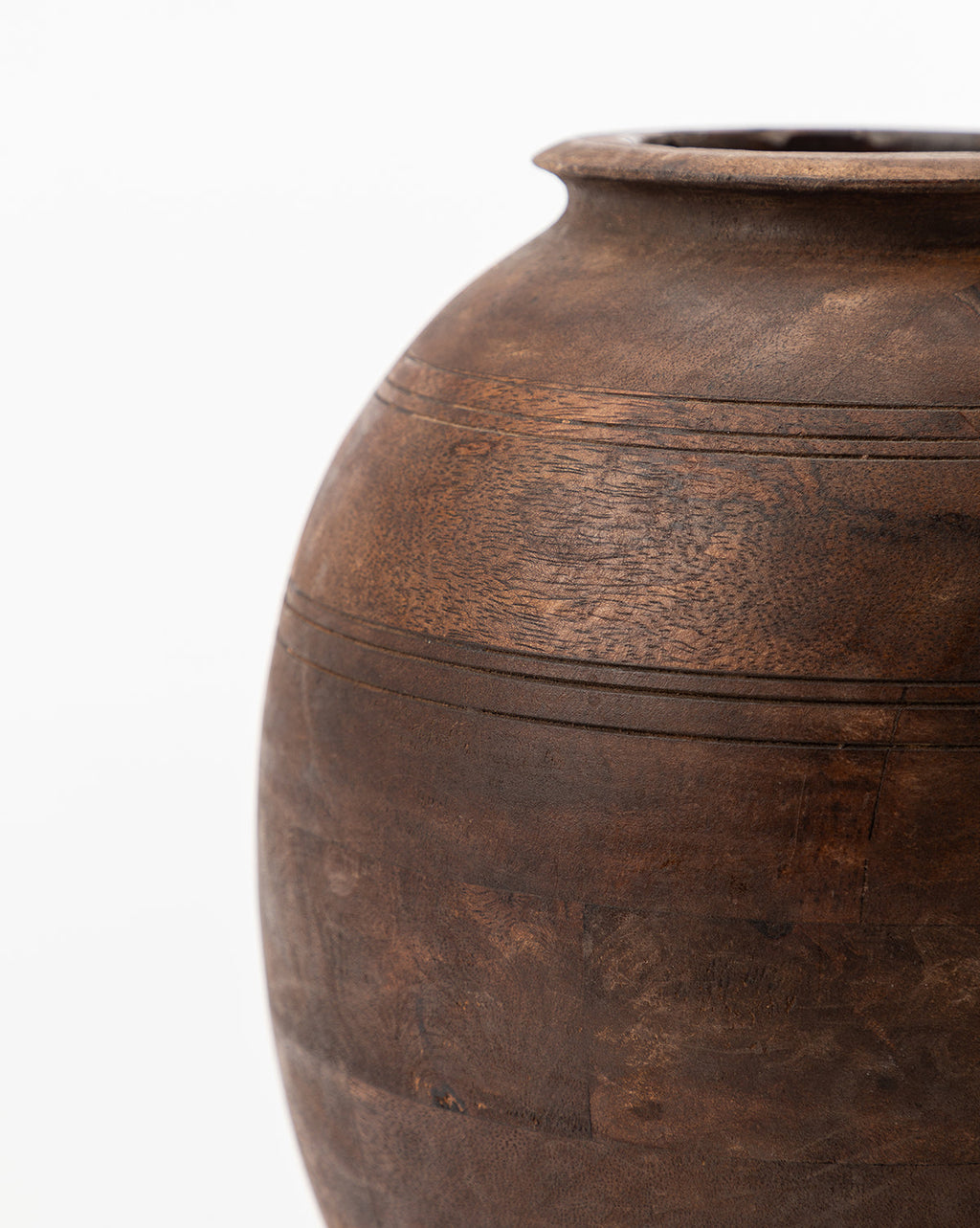 Decorative Vase, Aged Wood for Tabletop Arrangements and Home Decor, Designed for Flowers, Shelves and Living Spaces image 3