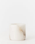 Tealight Candle Holder, White Alabaster with Beige Marbling and Soft Edges for Decorative Tabletop Candle Displays image 3