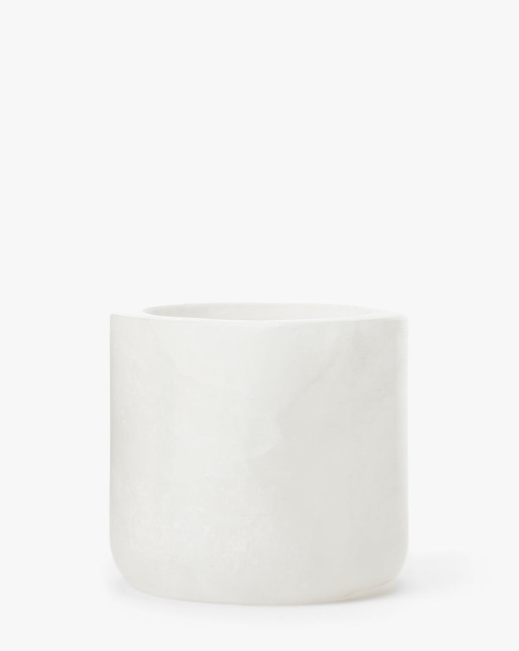 Tealight Candle Holder, White Alabaster with Beige Marbling and Soft Edges for Decorative Tabletop Candle Displays image 2