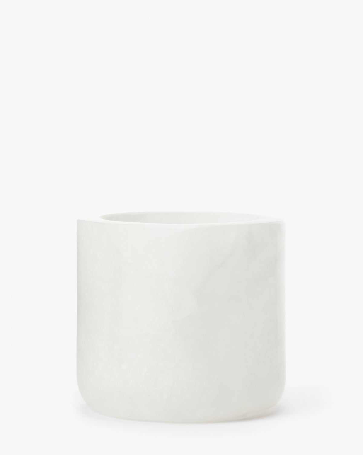 Tealight Candle Holder, White Alabaster with Beige Marbling and Soft Edges for Decorative Tabletop Candle Displays image 2