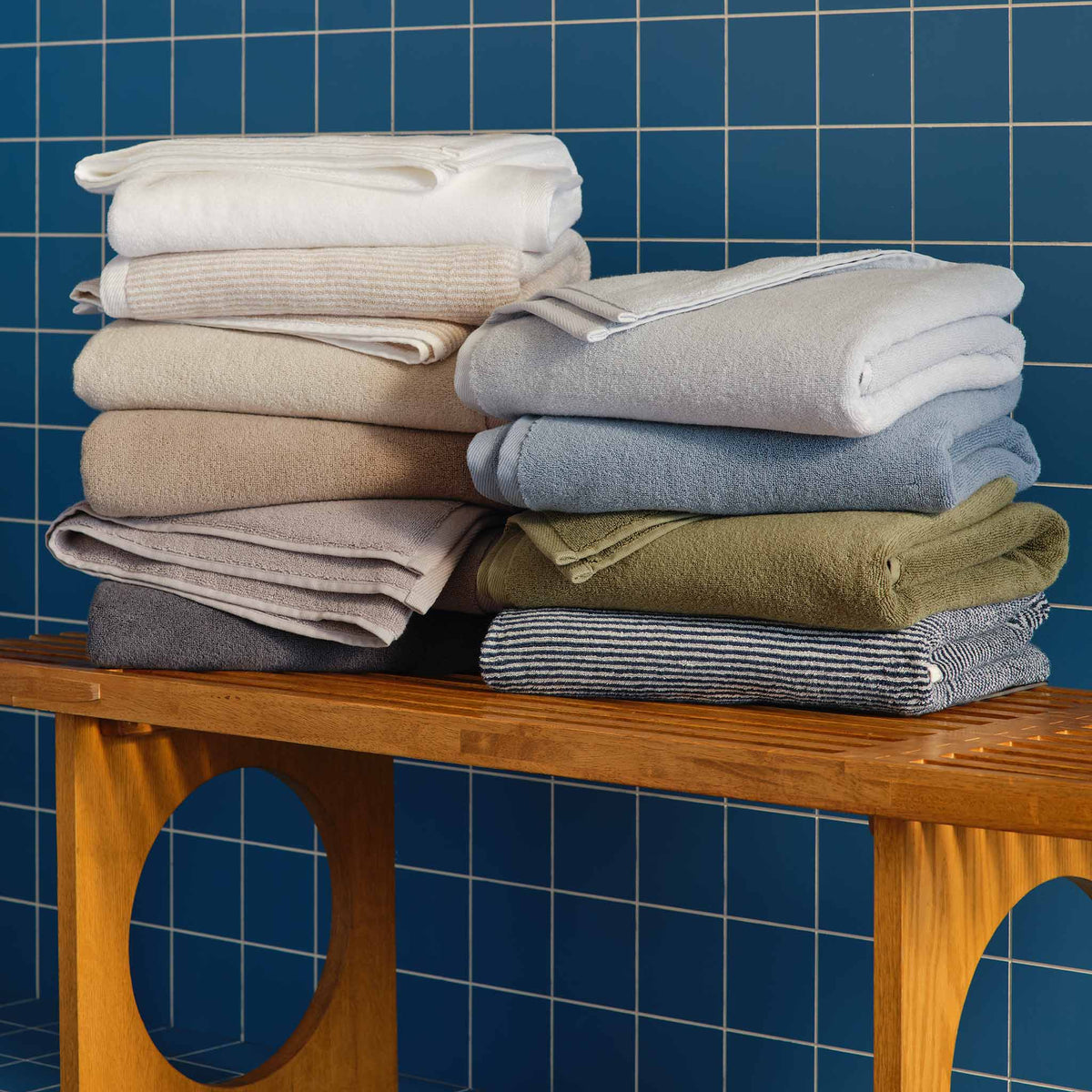 Hand Towel Set, 2 Towels in 100% Aegean Turkish Cotton, 500 GSM for Bathroom Hand Drying and Sink-Side Linen Use image 52