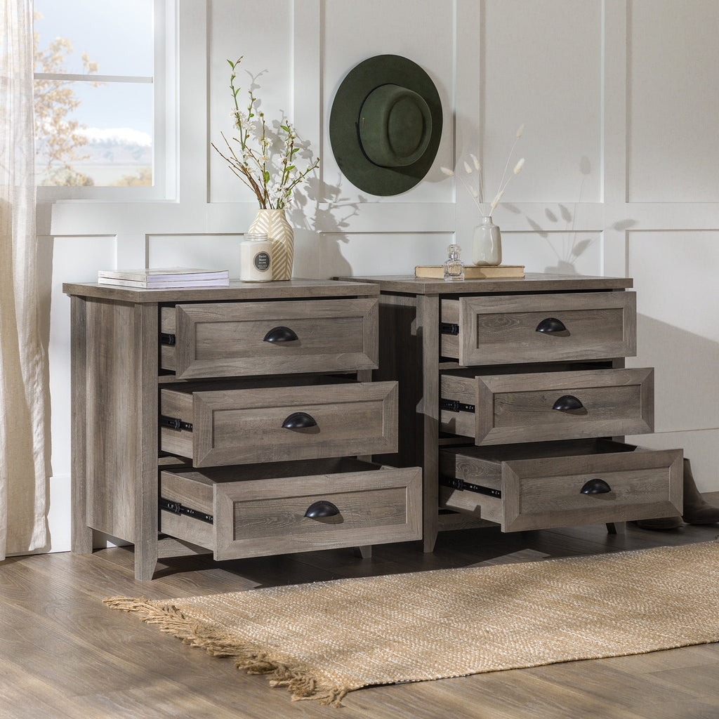 Nightstand, Odette Transitional Farmhouse for Bedside Storage, Bedroom Organization and Guest Rooms, 2 Sizes and 2 Colors image 9