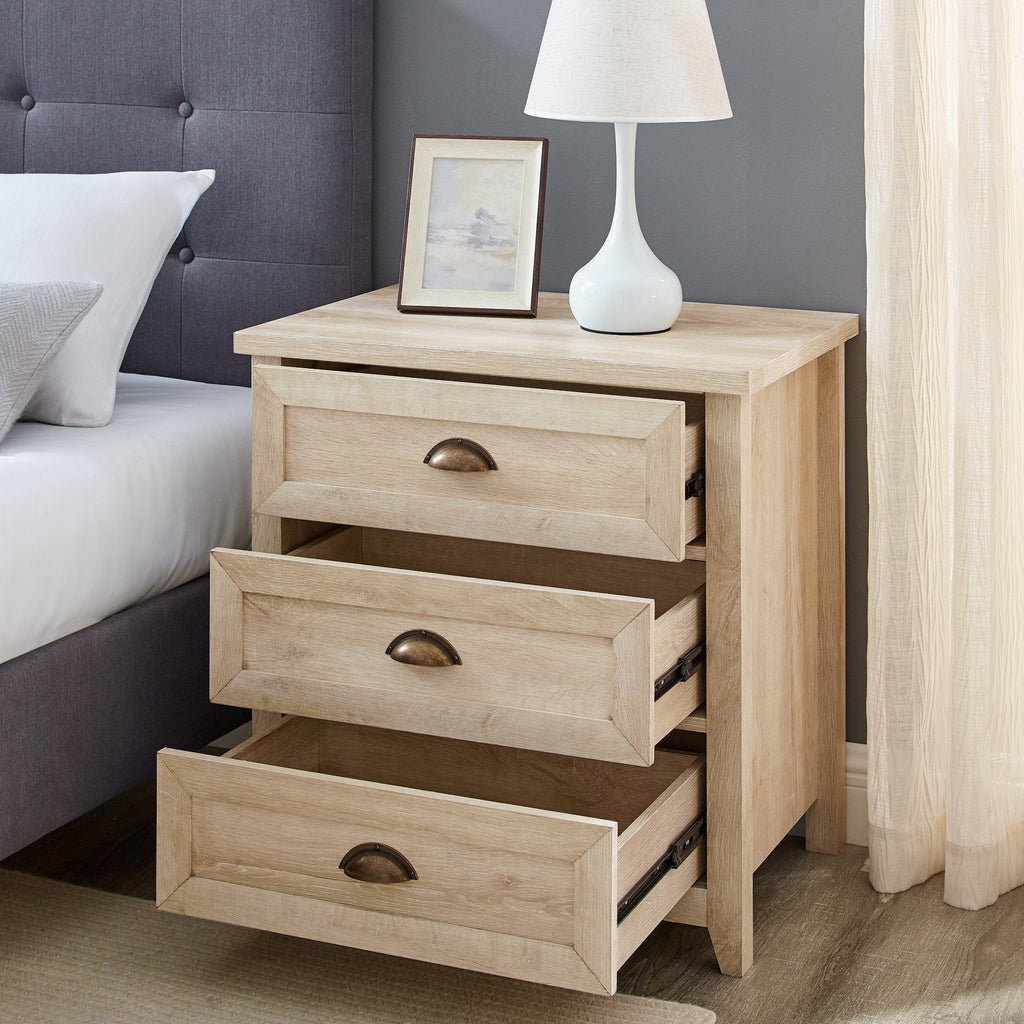Nightstand, Odette Transitional Farmhouse for Bedside Storage, Bedroom Organization and Guest Rooms, 2 Sizes and 2 Colors image 3