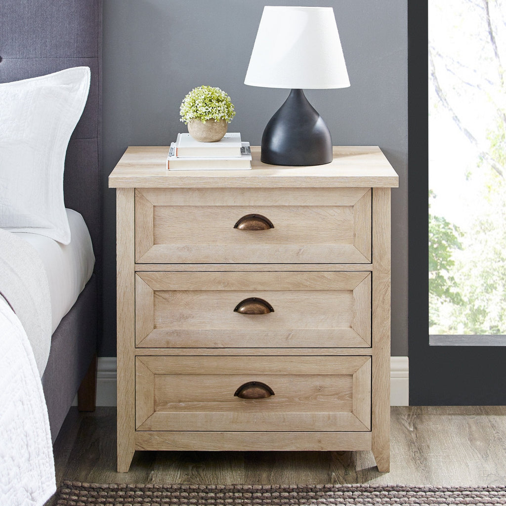 Nightstand, Odette Transitional Farmhouse for Bedside Storage, Bedroom Organization and Guest Rooms, 2 Sizes and 2 Colors image 7