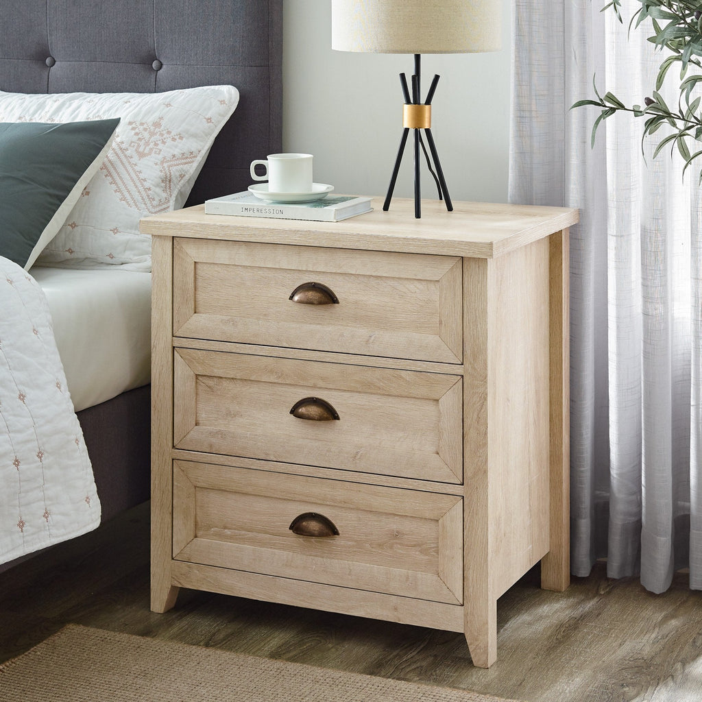 Nightstand, Odette Transitional Farmhouse for Bedside Storage, Bedroom Organization and Guest Rooms, 2 Sizes and 2 Colors image 1