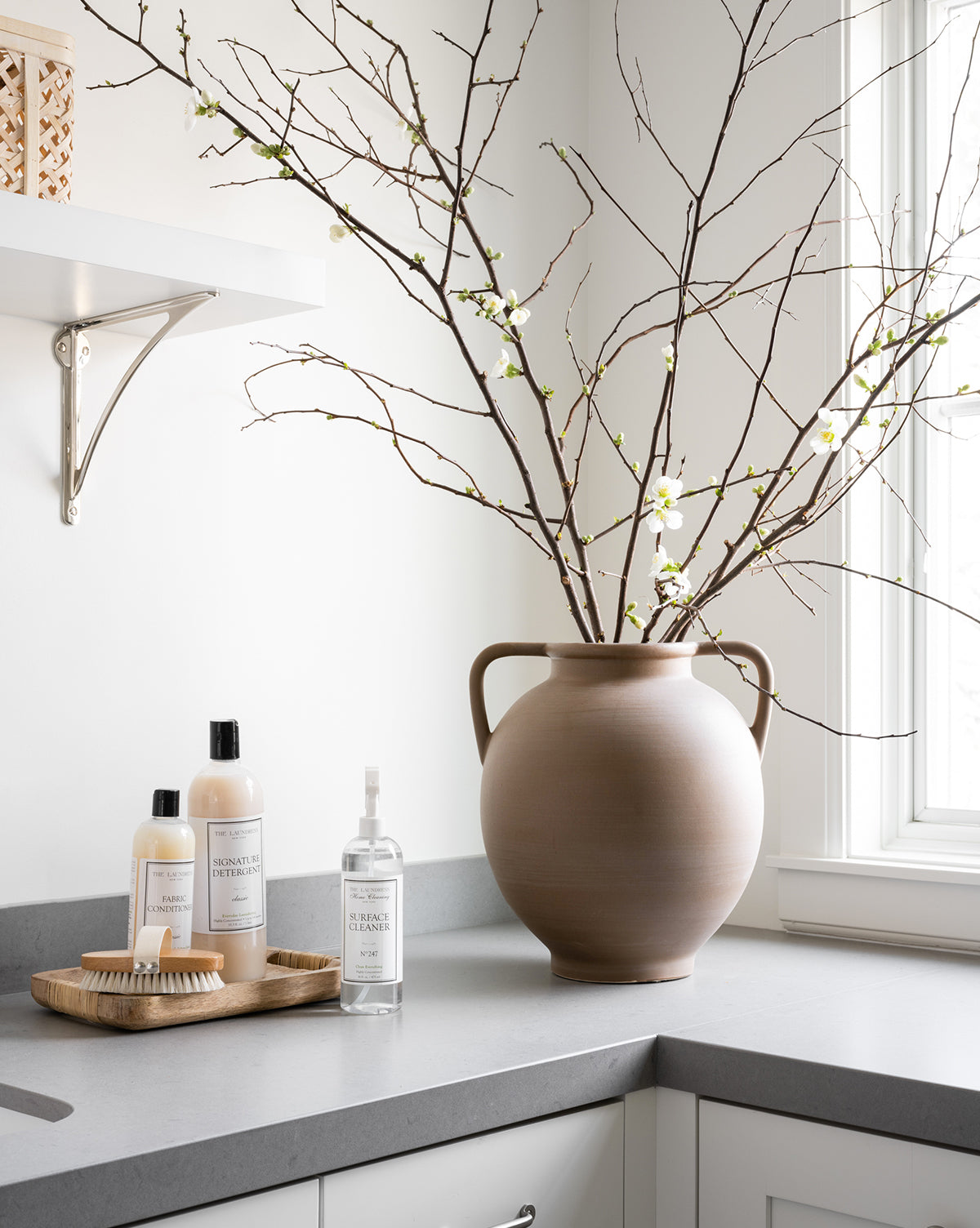Decorative Vase, Rounded Dual Handled for Flowers, Shelves and Living Spaces, Designed for Tabletop Arrangements and Home Decor image 1