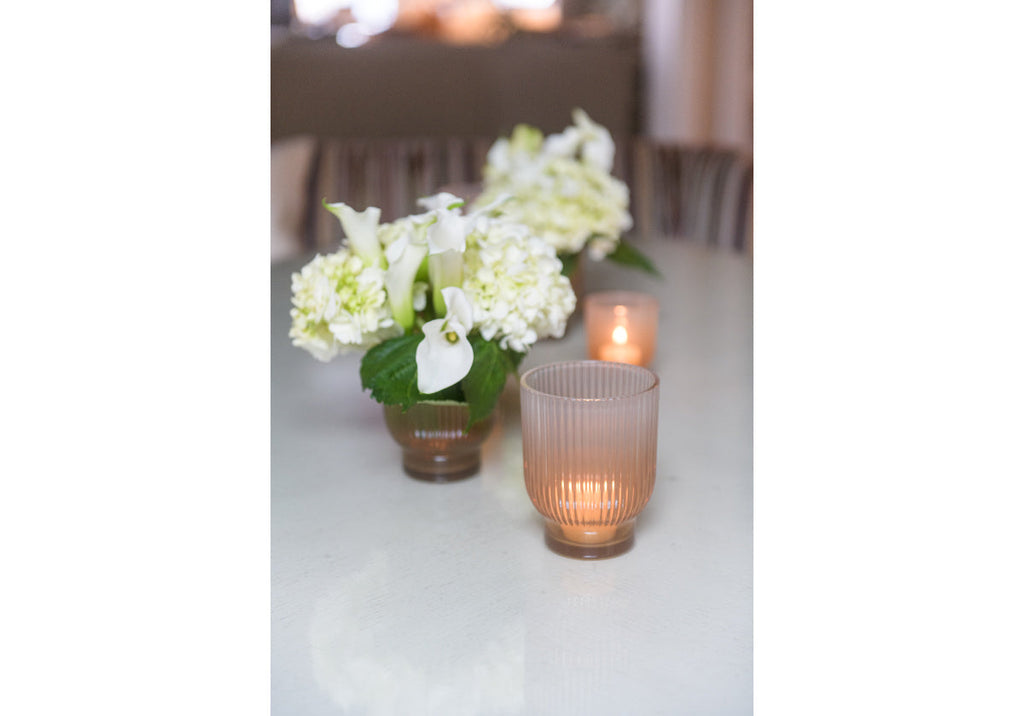 Votive Candle Holder, Smoky Ribbed Ombre Design for Tabletop Candle Arrangements, Decorative Flower Displays and Home Styling image 5