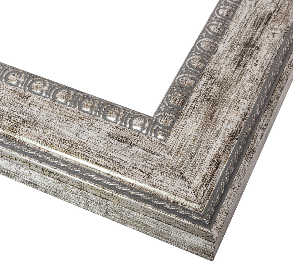 Mirror Frame Kit, Grandezza Aged Silver for Bathroom Vanity Mirrors and Home Mirror Framing, 12 Size Options image 1