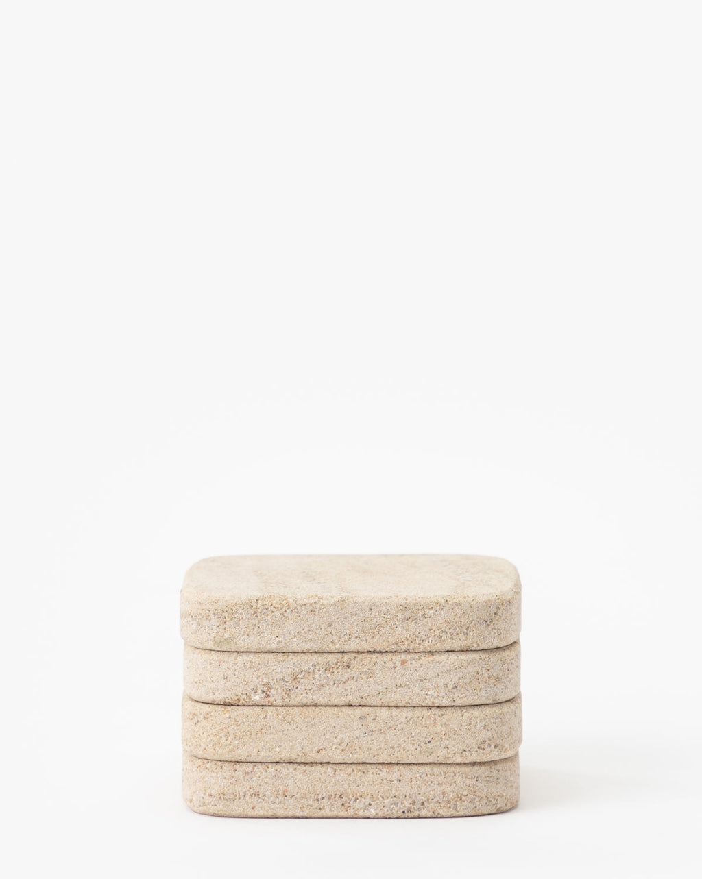 Coaster Set, 4 Sandstone Drink Coasters with Rounded Square Corners for Tabletop Drinks and Home Entertaining image 4