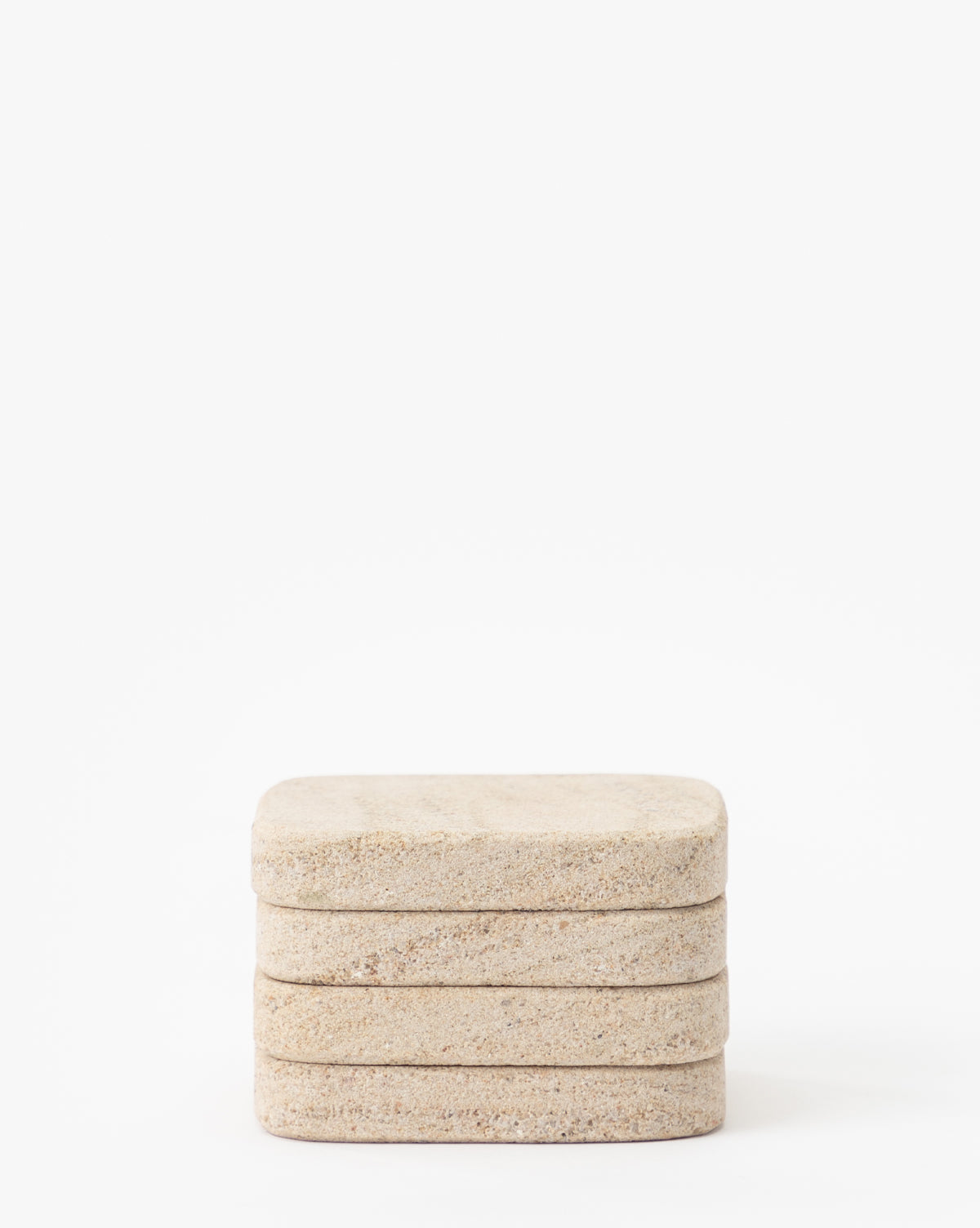 Coaster Set, 4 Sandstone Drink Coasters with Rounded Square Corners for Tabletop Drinks and Home Entertaining image 4