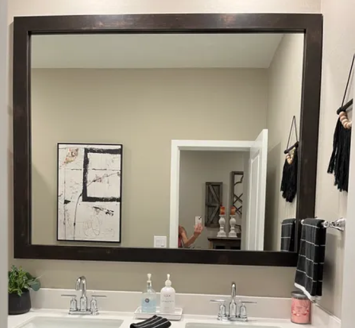 Mirror Frame Kit, Cherokee Espresso Walnut, MDF Construction for Existing Wall-Mounted Mirrors and Bathroom Refreshes, 12 Size Options image 7