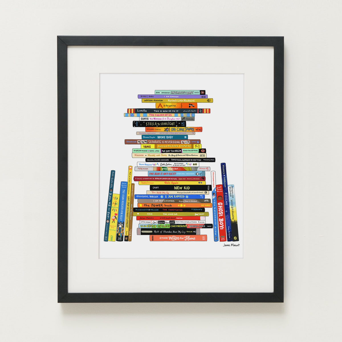 Wall Art Print, Bookshelf Illustration 1163, Archival Pigment Ink on Fine Art Paper for Decorative Book-Themed Displays image 4