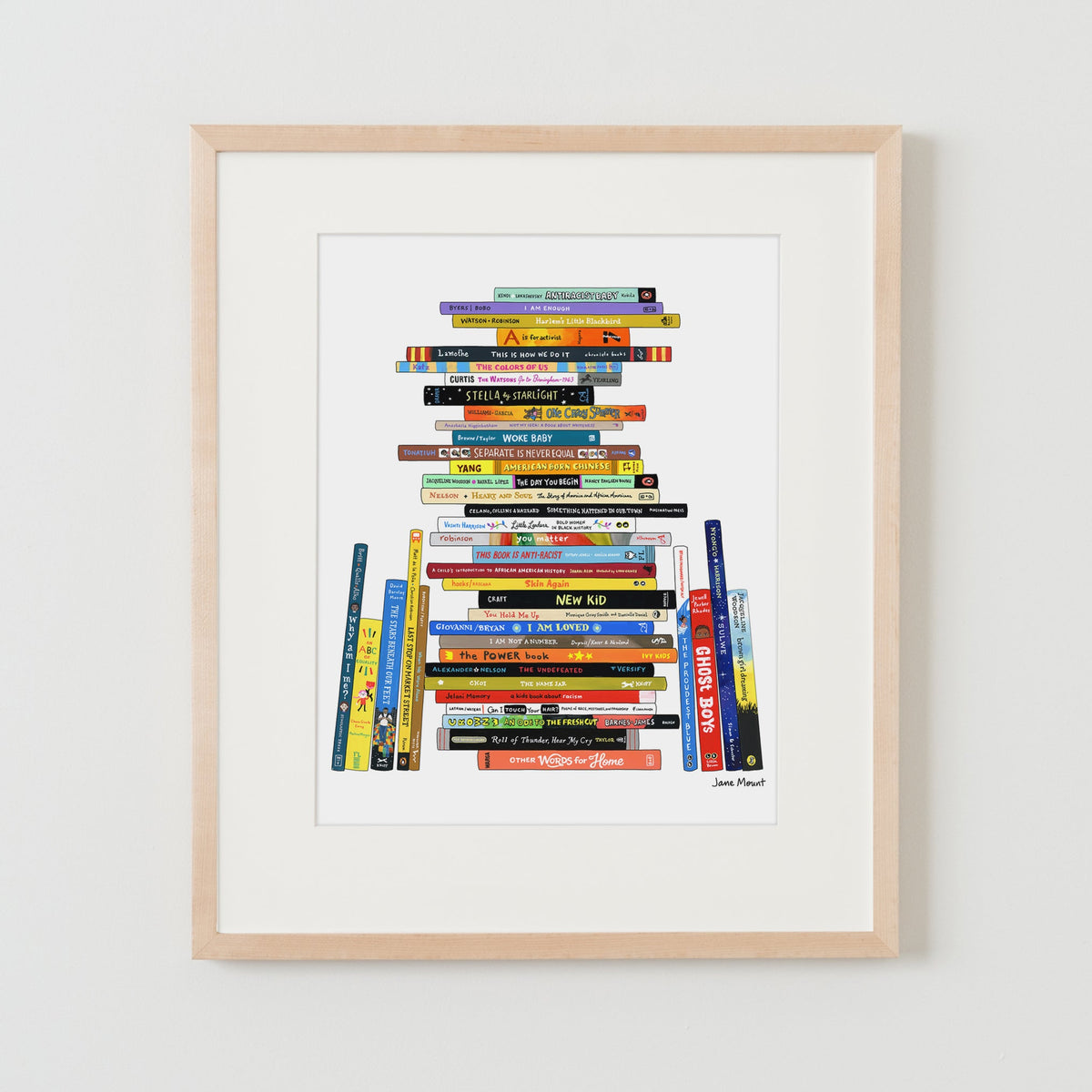Wall Art Print, Bookshelf Illustration 1163, Archival Pigment Ink on Fine Art Paper for Decorative Book-Themed Displays image 3
