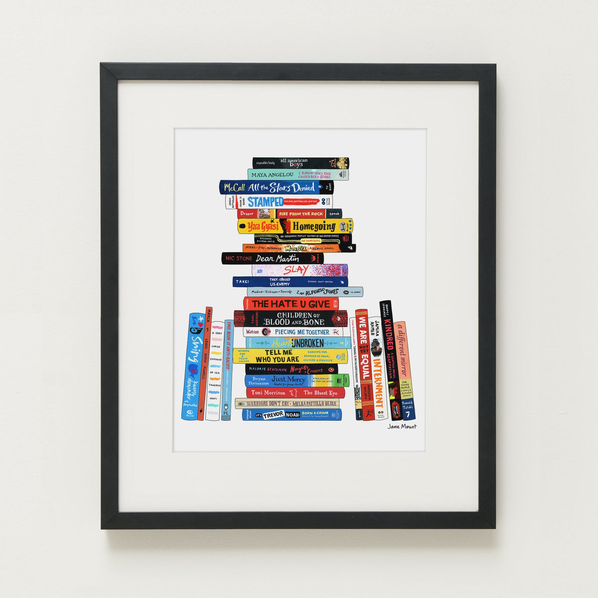 Wall Art Print, Bookshelf Illustration 1165, Archival Pigment Ink on Fine Art Paper for Decorative Book-Themed Displays image 3