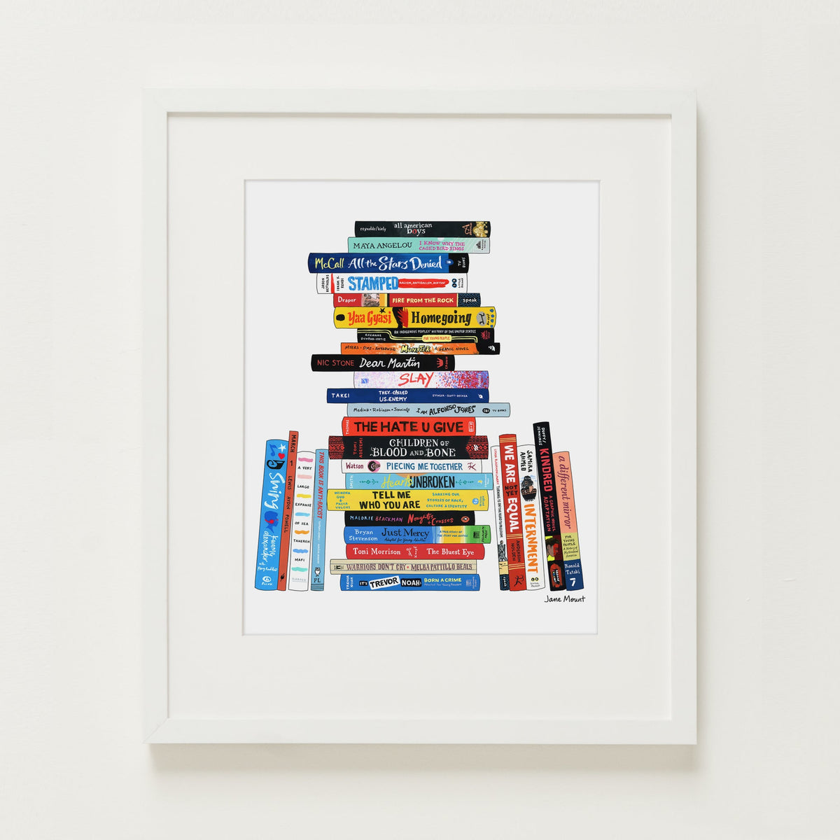 Wall Art Print, Bookshelf Illustration 1165, Archival Pigment Ink on Fine Art Paper for Decorative Book-Themed Displays image 2