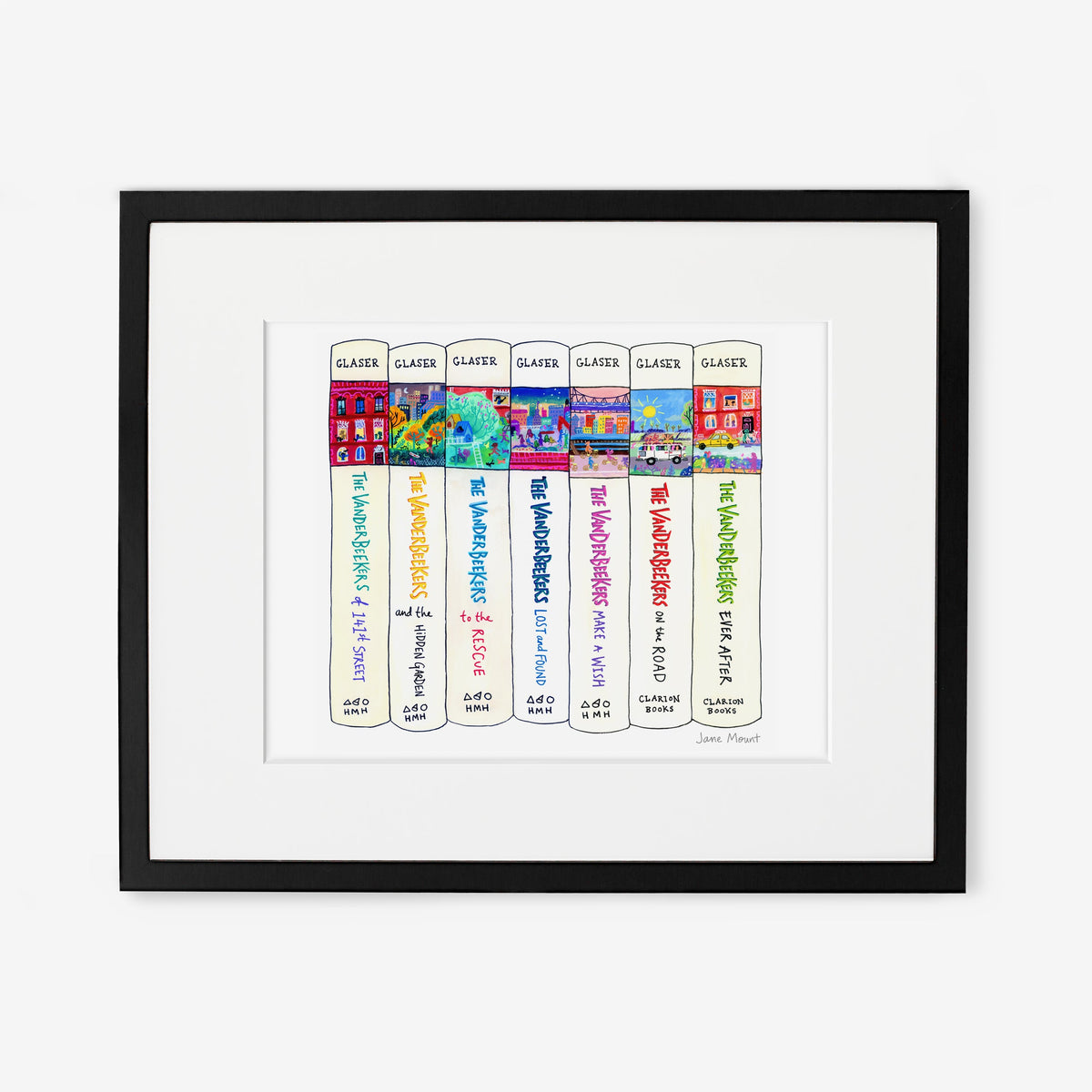 Wall Art Print, Bookshelf Illustration 1249, Archival Pigment Ink on Fine Art Paper for Decorative Book-Themed Displays image 6