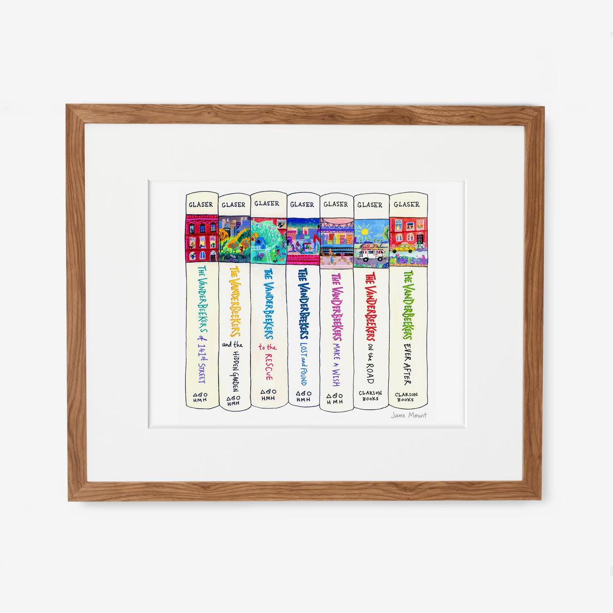 Wall Art Print, Bookshelf Illustration 1249, Archival Pigment Ink on Fine Art Paper for Decorative Book-Themed Displays image 7