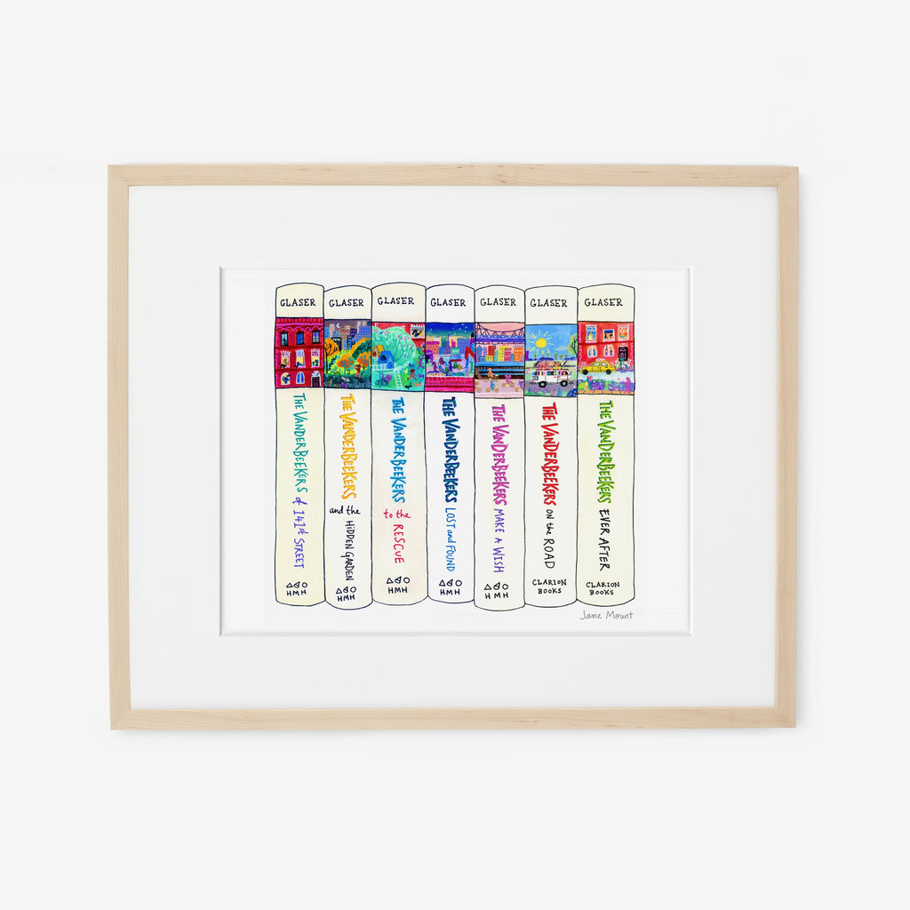Wall Art Print, Bookshelf Illustration 1249, Archival Pigment Ink on Fine Art Paper for Decorative Book-Themed Displays image 2