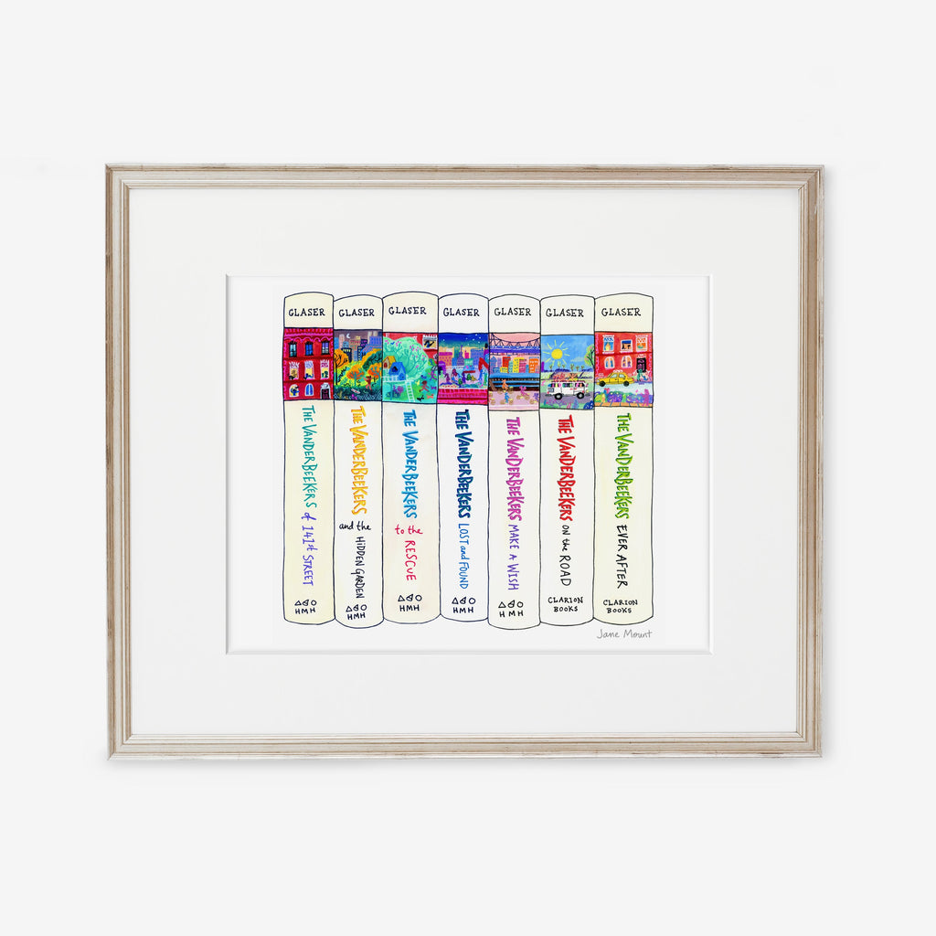 Wall Art Print, Bookshelf Illustration 1249, Archival Pigment Ink on Fine Art Paper for Decorative Book-Themed Displays image 5