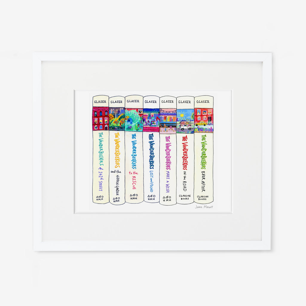 Wall Art Print, Bookshelf Illustration 1249, Archival Pigment Ink on Fine Art Paper for Decorative Book-Themed Displays image 3