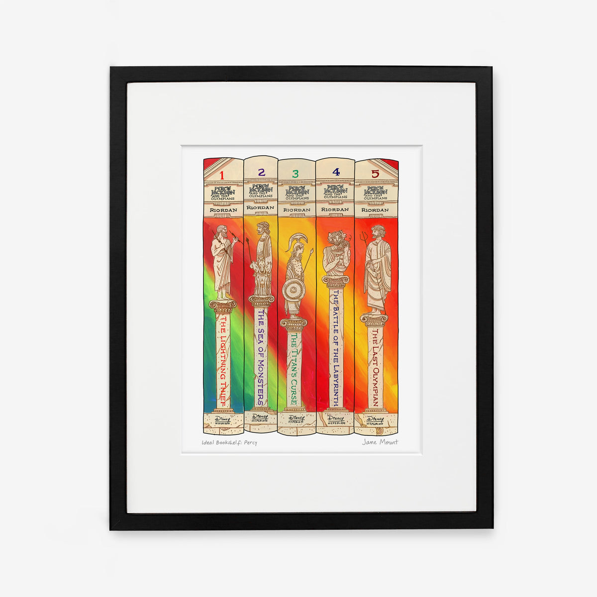 Wall Art Print, Bookshelf Illustration 1304, Archival Pigment Ink on Fine Art Paper for Decorative Book-Themed Displays image 7