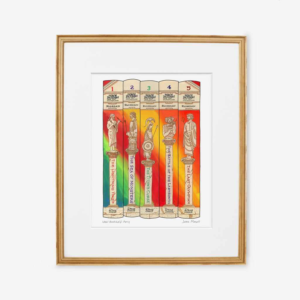 Wall Art Print, Bookshelf Illustration 1304, Archival Pigment Ink on Fine Art Paper for Decorative Book-Themed Displays image 4