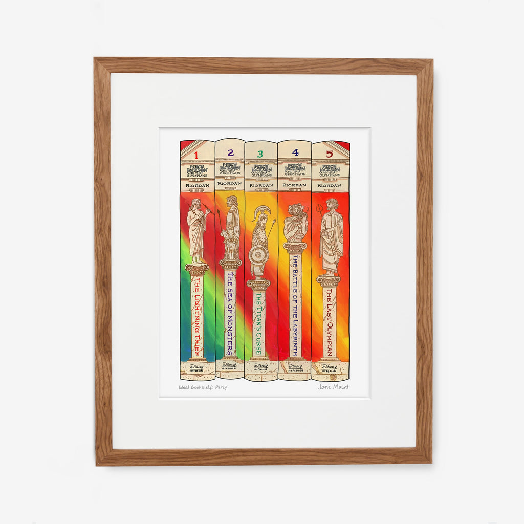 Wall Art Print, Bookshelf Illustration 1304, Archival Pigment Ink on Fine Art Paper for Decorative Book-Themed Displays image 6
