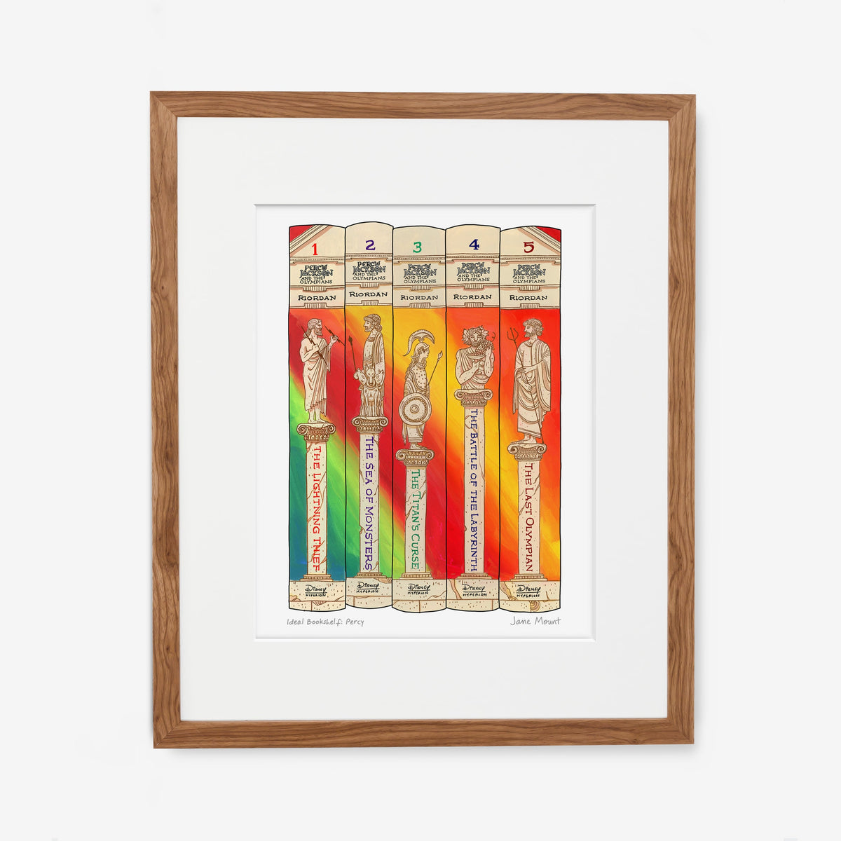 Wall Art Print, Bookshelf Illustration 1304, Archival Pigment Ink on Fine Art Paper for Decorative Book-Themed Displays image 6