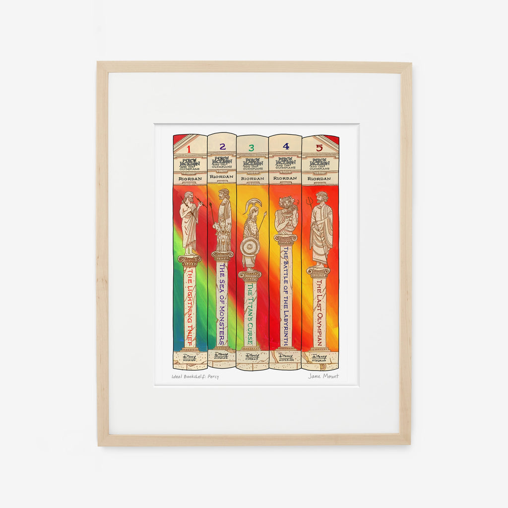 Wall Art Print, Bookshelf Illustration 1304, Archival Pigment Ink on Fine Art Paper for Decorative Book-Themed Displays image 5