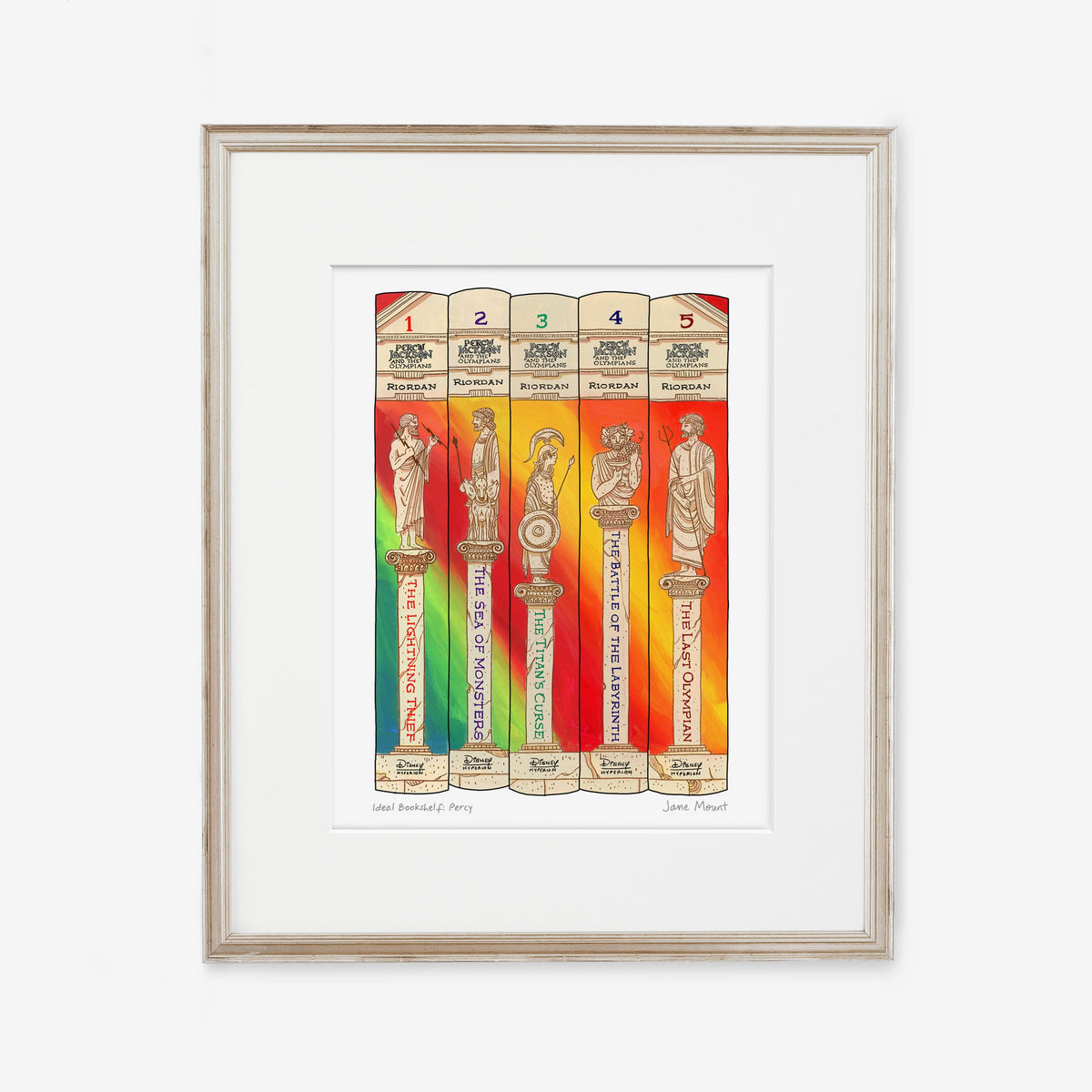 Wall Art Print, Bookshelf Illustration 1304, Archival Pigment Ink on Fine Art Paper for Decorative Book-Themed Displays image 2