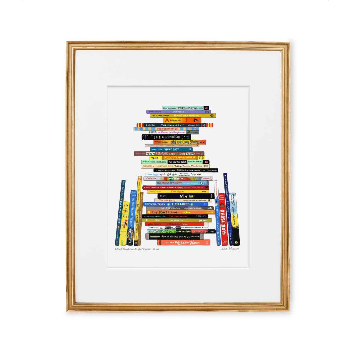 Wall Art Print, Bookshelf Illustration 1163, Archival Pigment Ink on Fine Art Paper for Decorative Book-Themed Displays image 7