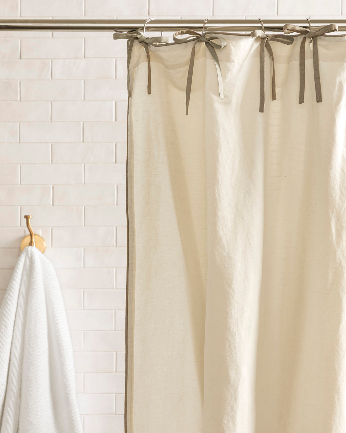 Shower Curtain, Lillian Linen, Lightweight Design for Bathroom Showers, Privacy Screening and Everyday Decor image 1