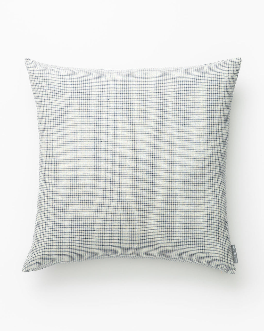 Decorative Pillow Cover, Blue and Cream with a Small Grid Pattern for Sofa and Bed Accents, Layered Textile Decor image 2