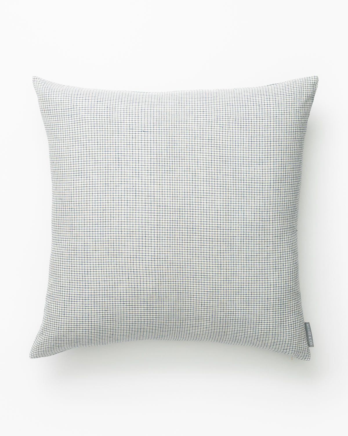 Decorative Pillow Cover, Blue and Cream with a Small Grid Pattern for Sofa and Bed Accents, Layered Textile Decor image 2