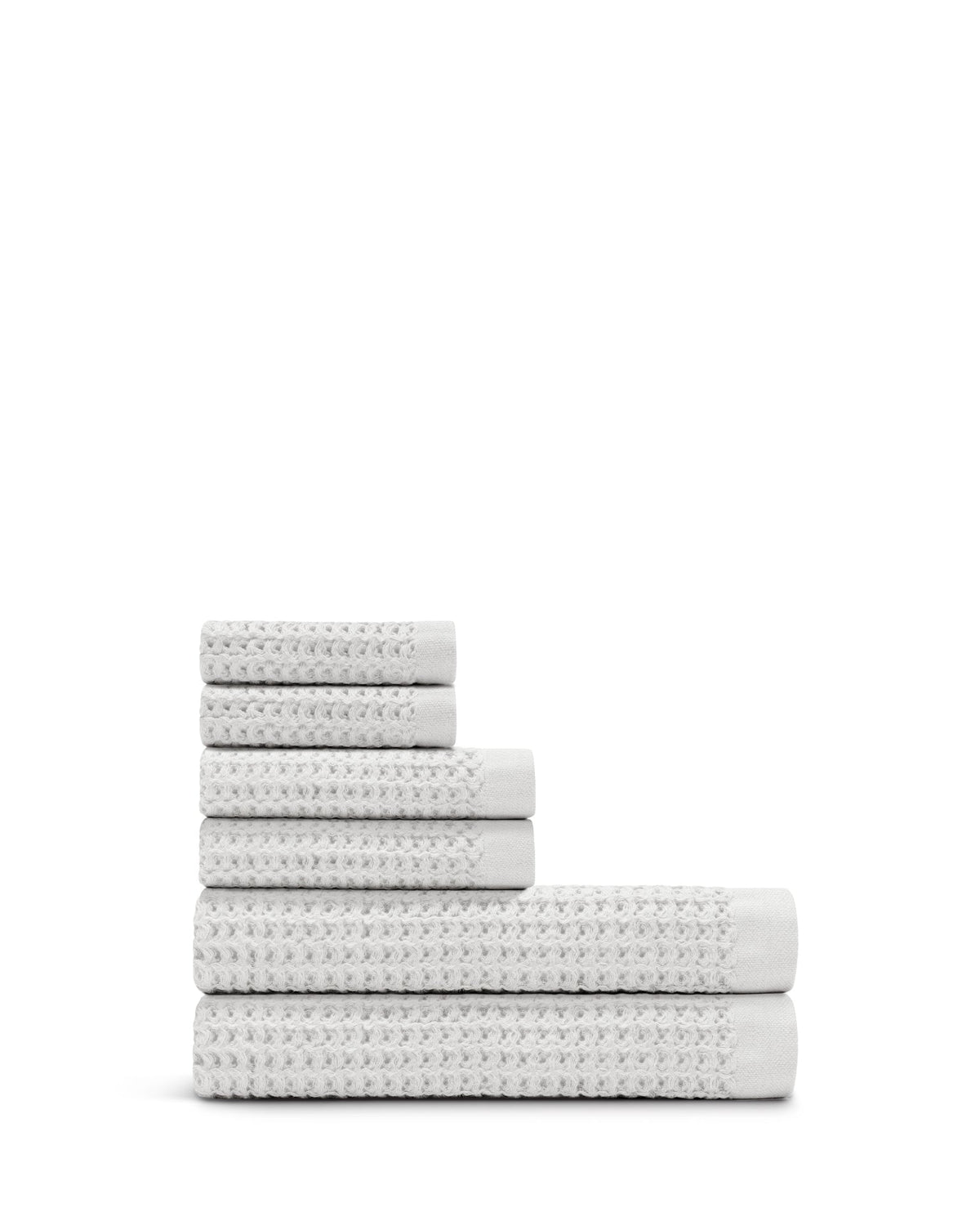 Bath Sheet, Supima Waffle 6pc Bundle for Shower Drying, Guest Bathrooms and Everyday Bath Care, 10 Color Options image 1