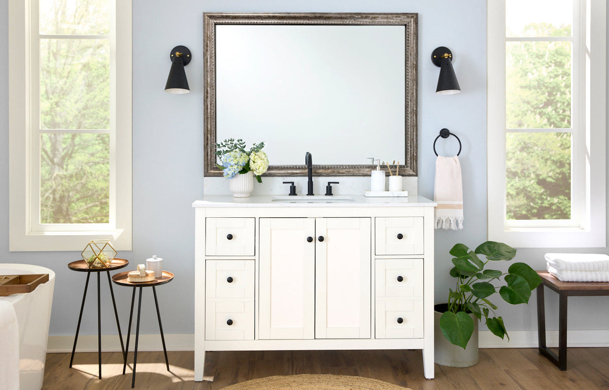 Mirror Frame Kit, Grandezza Aged Silver for Bathroom Vanity Mirrors and Home Mirror Framing, 12 Size Options image 11