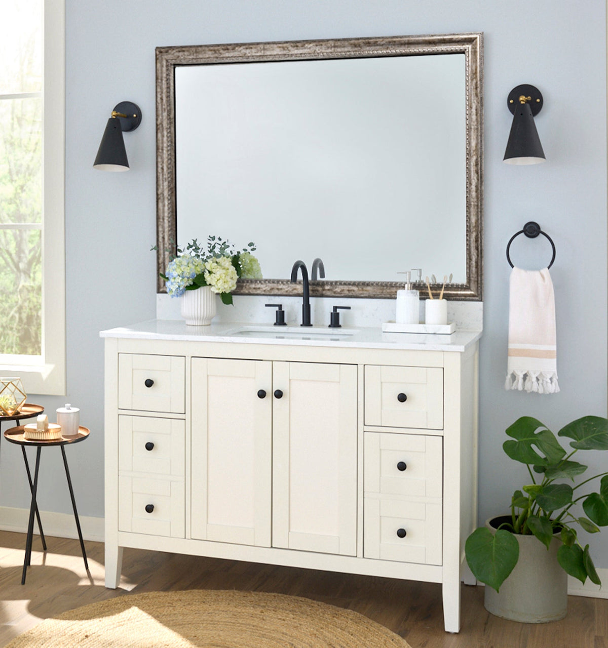 Mirror Frame Kit, Grandezza Aged Silver for Bathroom Vanity Mirrors and Home Mirror Framing, 12 Size Options image 8