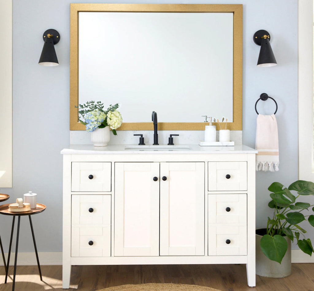 Mirror Frame Kit, Highline Woven Gold Slim, MDF Construction for Existing Wall-Mounted Mirrors and Bathroom Refreshes, 12 Size Options image 9