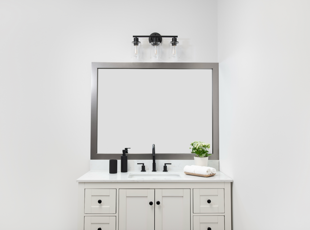 Mirror Frame Kit, Highline Satin Nickel Slim, MDF Construction for Bathroom Vanity Mirrors and Home Mirror Framing, 12 Size Options image 4